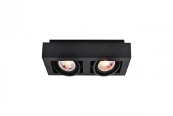 Plafón de techo Decor Loid funcional color negro rectangular con dos focos 4700