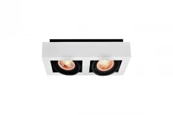 Plafón de techo Decor Loid funcional color blanco rectangular con dos portalámparas 4663