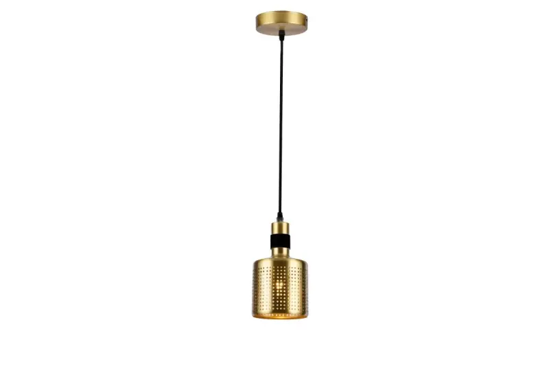 Lámpara de techo Decor Bellis cilíndrica color dorado-negro con 1 portalámparas 4666