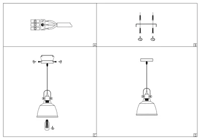 Decor Muscari II black pendant lamp with smoked glass in metallic finish and brass lamp holder 3688