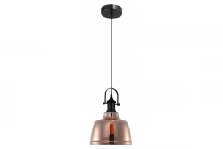 Lámpara colgante decorativa Muscari II negra con pantalla cobriza de diseño metálico y portalámparas negro 3930