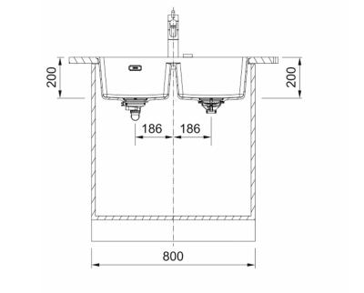 Franke Maris MRG120-35-35 Fragranite Matte black double undermount sink