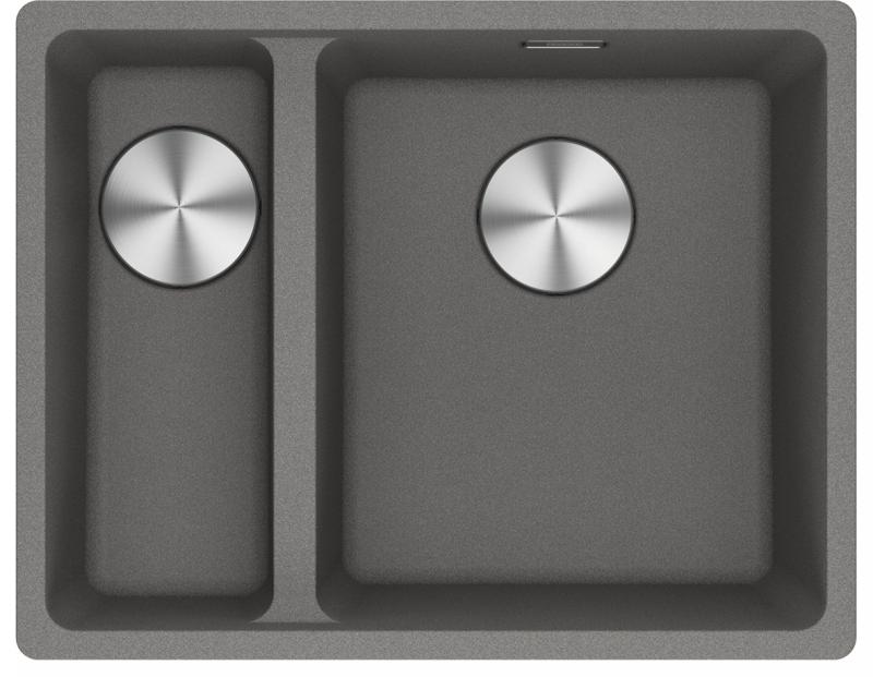 Franke Maris MRG 260-34-15 Fregadero de piedra de granito gris, fregadero a la derecha para instalación plana