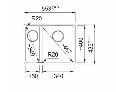 Franke Maris MRG 160-34-15 Fragranite Onyx Sink Right Undermount