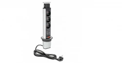 Multienchufe de cocina Indux Up & Down pequeño encastrado con toma de tierra tipo E para encimeras con 3 tomas y 2 x USB 1208957842