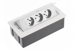 Multienchufe de cocina Indux Flip Medium con toma de tierra tipo E para encimera o mueble alto blanco con 3 enchufes 1208957845