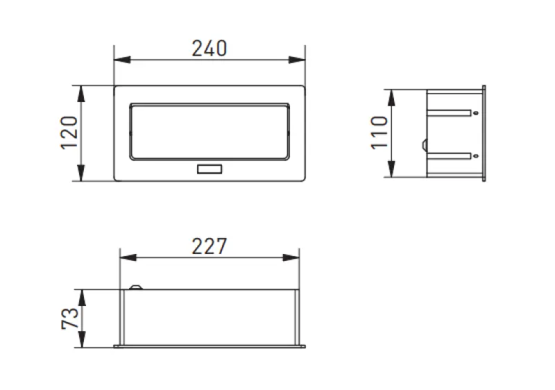 Multienchufe de cocina Indux Flip Medium, con toma de tierra tipo F para encimera o mueble alto aluminio con 2 tomas y 2 cargadores USB 1208957848