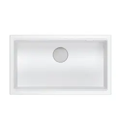 Fregadero grande y profundo Quadri Newport II sobre encimera y bajo encimera de granito  blanco 76x45 1208957854