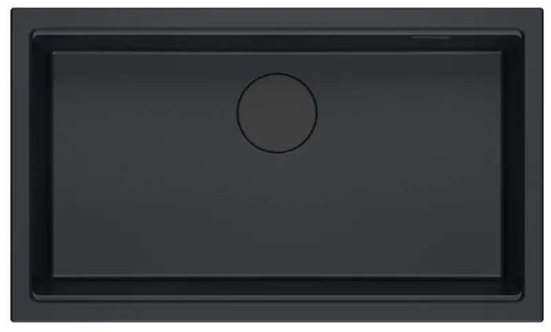 Fregadero grande y profundo Quadri Newport II de granito para montaje sobre encimera y bajo encimera  negro 76x45 1208957855