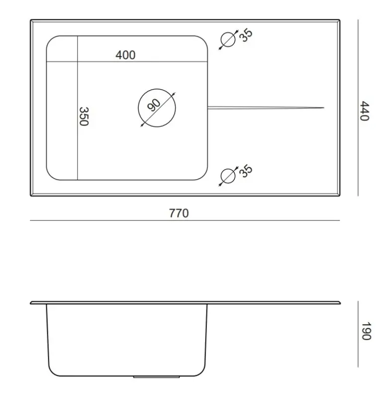Fregadero para montaje sobre encimera Quadri Glazz de acero inoxidable con escurridor de cristal blanco reversible 77x44 1208957863
