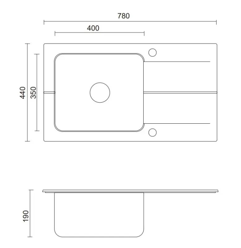 Fregadero para montaje sobre encimera Quadri Fusion de acero inoxidable con escurridor de granito ónix 78x44 reversible 1208957871