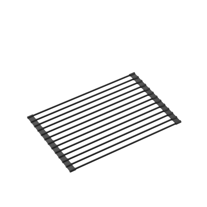 Fregadero de granito negro Quadri Kendal 77x44 con escurridor, grifo de cocina y dispensador de jabón 1208957888