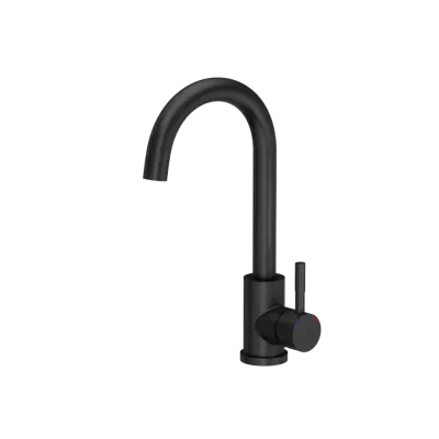 Fregadero de granito negro Quadri Kendal 60x44 con escurridor, grifo y dispensador de líquidos 1208957889