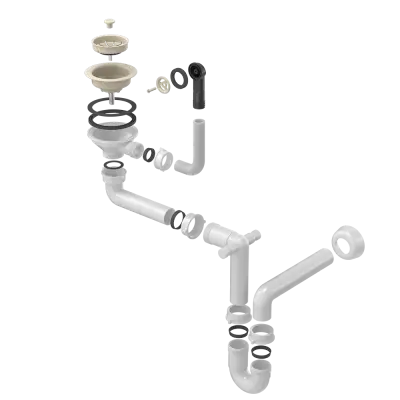 Quadri drain set sink with 1-bowl siphon color river sand 1208957901