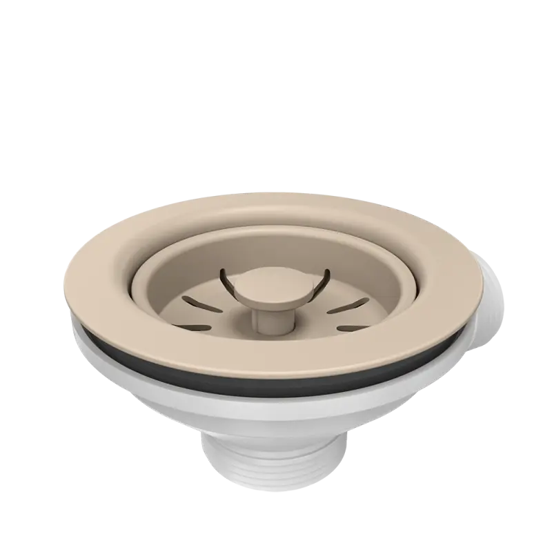 Juego de desagüe Quadri beige arena para fregadero con rebosadero 1208957901