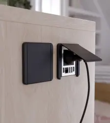 Multienchufe Indux Flip empotrable negro mate con 2xUSB A, toma de tierra tipo E, 1xRJ45 y toma HDMI negro 1208957915