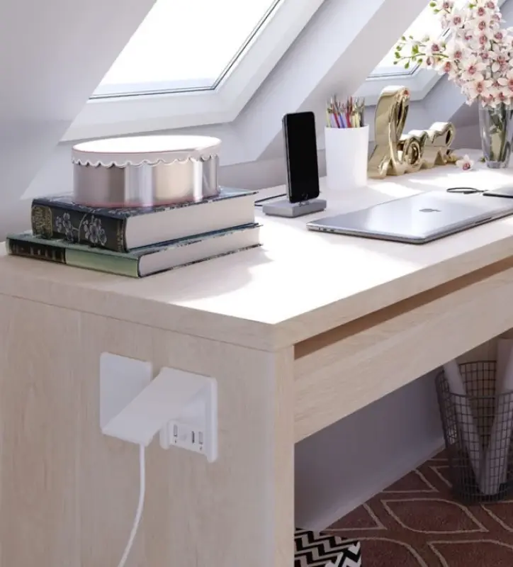 Multienchufe Indux Flip blanco mate empotrable con toma de tierra tipo F, con 2xUSB A, 1xRJ45 y conexión HDMI 1208957919