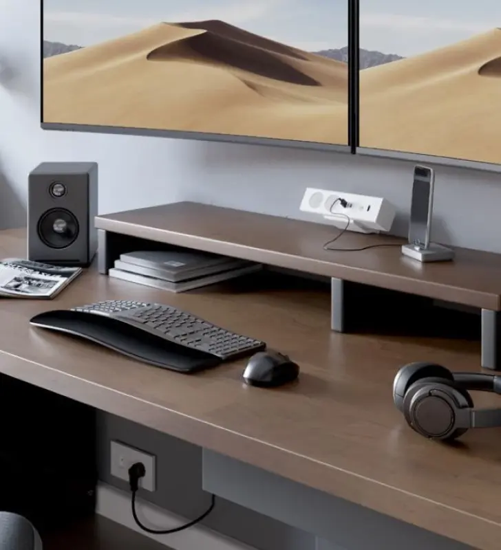 Multienchufe Indux Desk sobremesa o encimera blanco mate ( con 2 tomas) con toma de tierra tipo F, 1xUSB A, 1xUSB C, 1xRJ45 y 1xHDMI 120895792