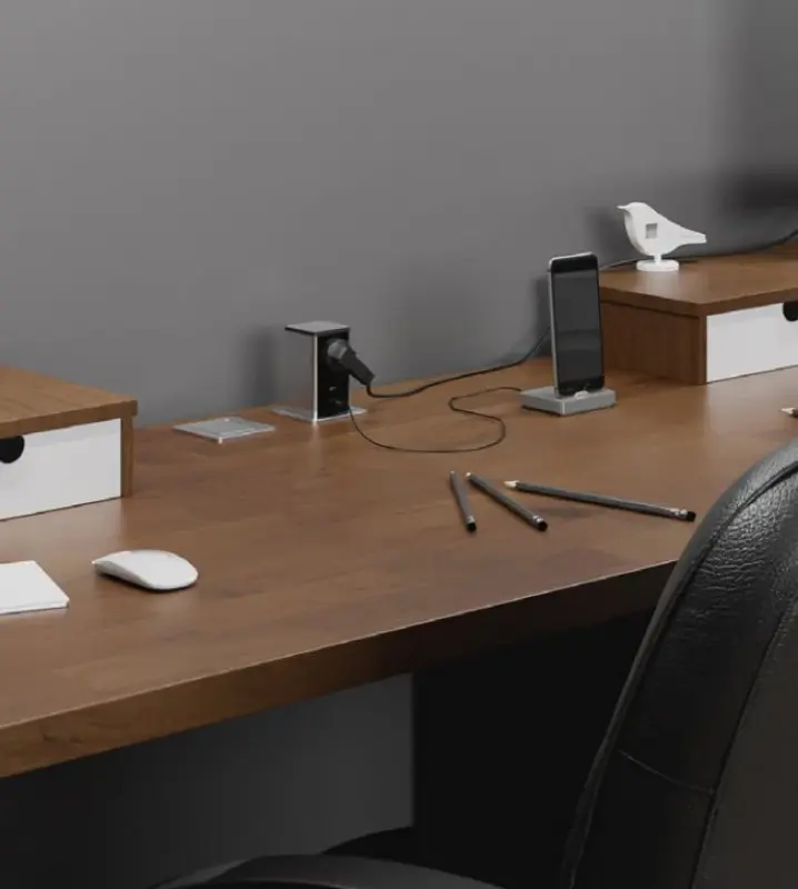 Enchufe Indux Push extensible negro con toma de tierra tipo E, con 1xUSB A y 1xUSB C y tapa de acero inoxidable 1208957928