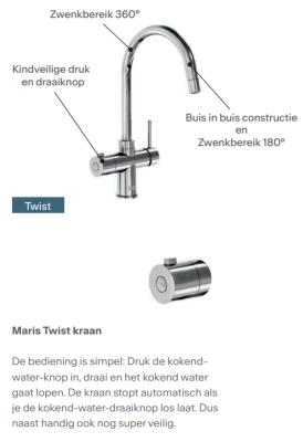 Franke Maris water hub 4L boiler 3-in-1 with Twist mechanical boiling water tap chrome with water hub bypass 1208957941