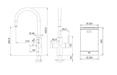Franke Maris water hub 4L boiler 3-in-1 with Touch electronic boiling water tap stainless steel 160.0702.531