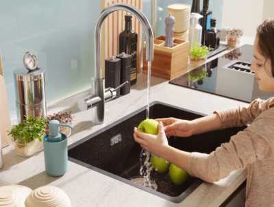 Franke Maris water hub 4L boiler 3-in-1 with Touch electronic boiling water tap stainless steel with water hub bypass 1208957944