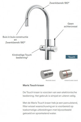 Franke Maris water hub 4L boiler 3-in-1 with Touch electronic boiling water tap chrome 160.0702.440