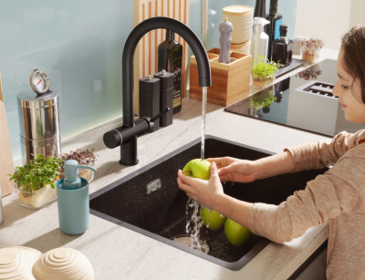 Franke Maris water hub 4L boiler 3-in-1 with Touch electronic boiling water tap matte black with water hub mixing set 1208957949