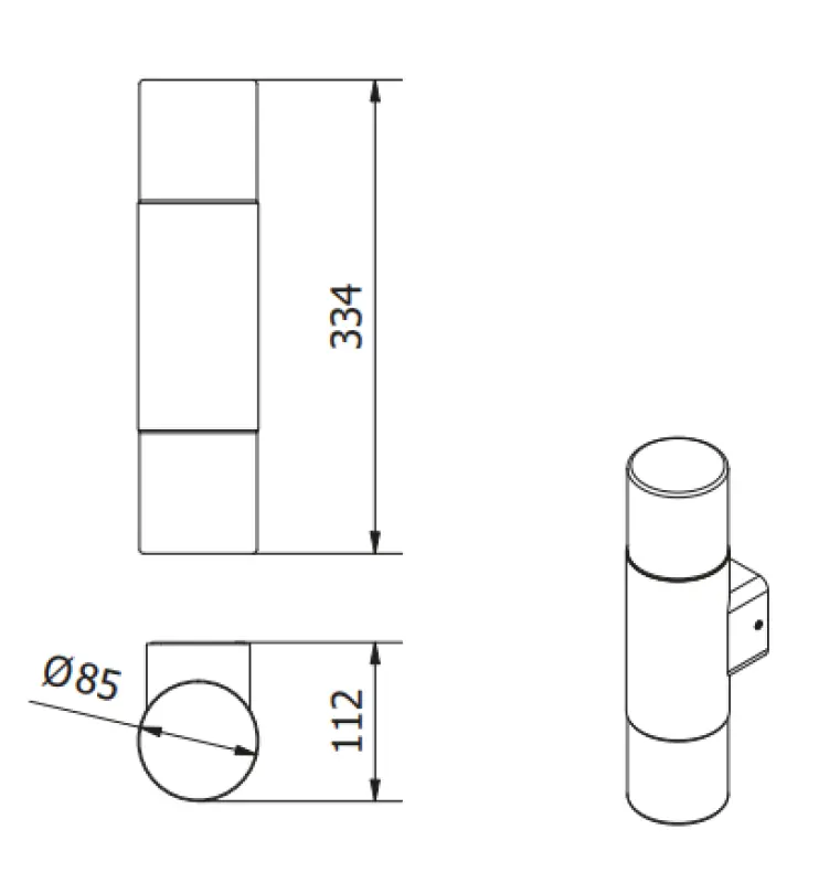 Aplique de jardín Corta antracita para 2 bombillas 1289002