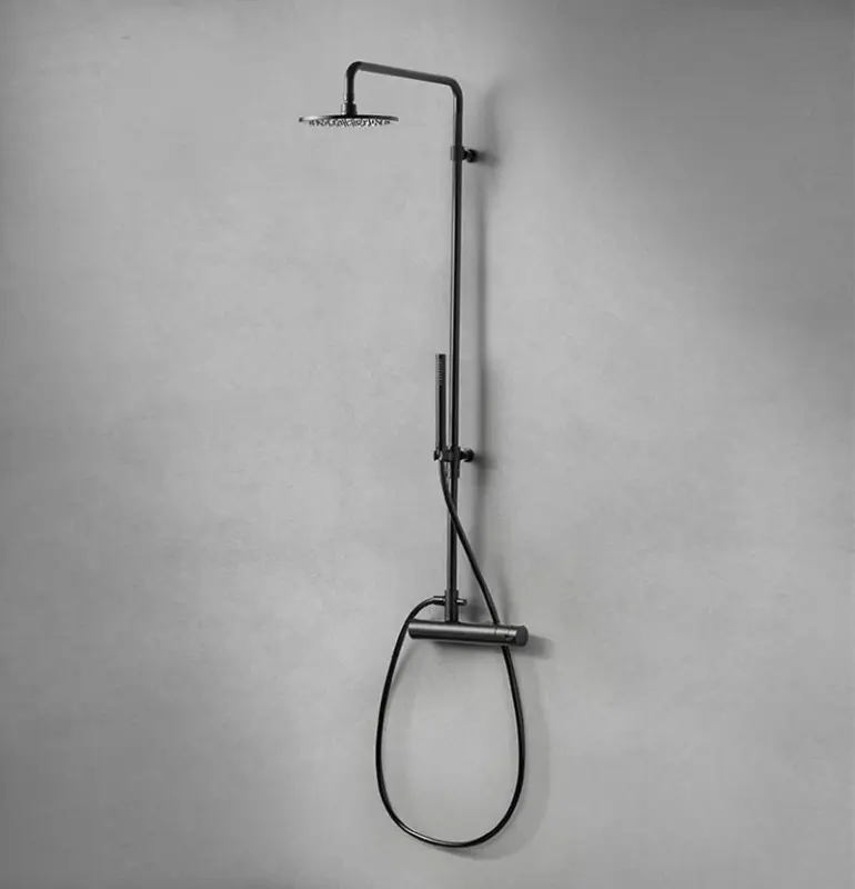 Combinación de ducha Waterevolution Flow con ducha de lluvia en negro mate T141PR