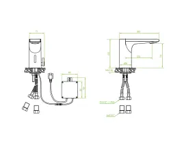 Grifo Aquadesign Sensor electrónico para lavabo alimentado por batería o red eléctrica cromo 1208958186