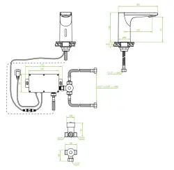 Grifo Aquadesign Sensor electrónico para lavabo alimentado por batería o red eléctrica negro 1208958190