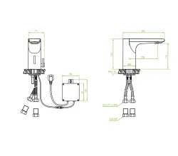 Grifo Aquadesign Sensor  electrónico para fregadero alimentado por batería o red eléctrica negro 1208958192