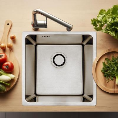Aquadesign R25 steel top-mounted, undermount and flush-mounted sink stainless steel 40x40cm 1208958206