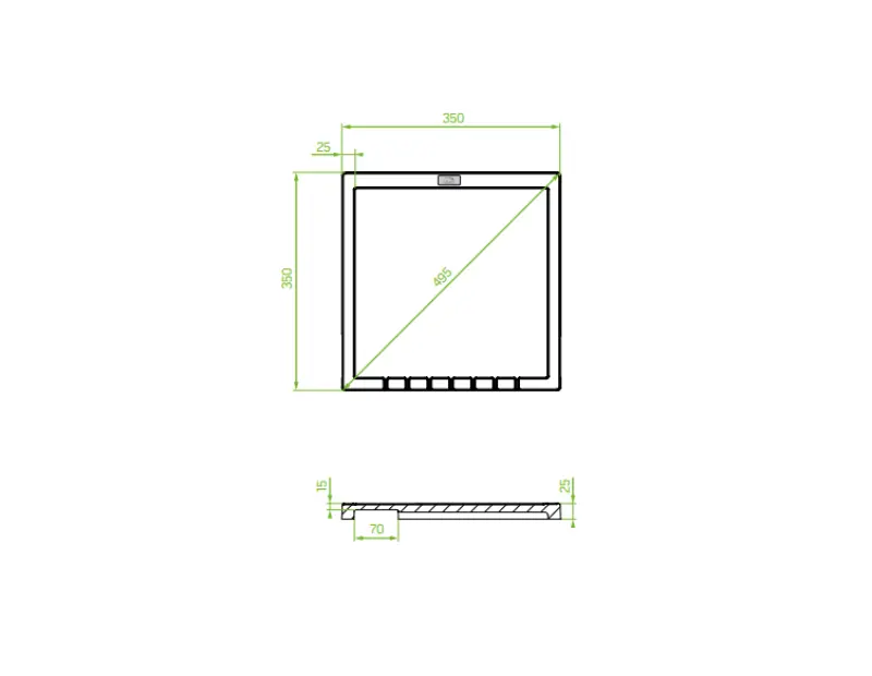 Escurridor de granito Aquadesign Unix 35x35cm beige 1208958210