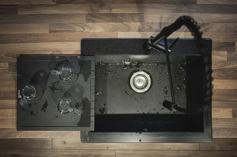 Escurridor Aquadesign Unix granito 35x35cm negro 1208958214