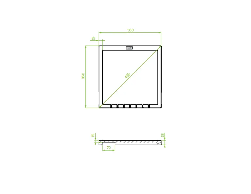 Escurridor Aquadesign Unix granito 35x35cm negro 1208958214