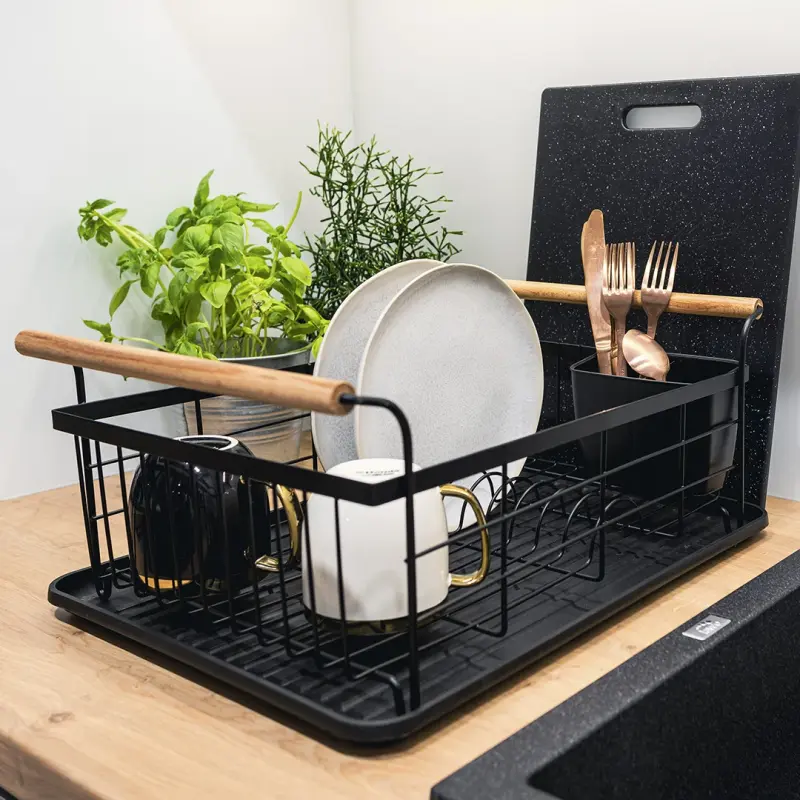 Escurreplatos EPKA Bambú negro acero 1208958219