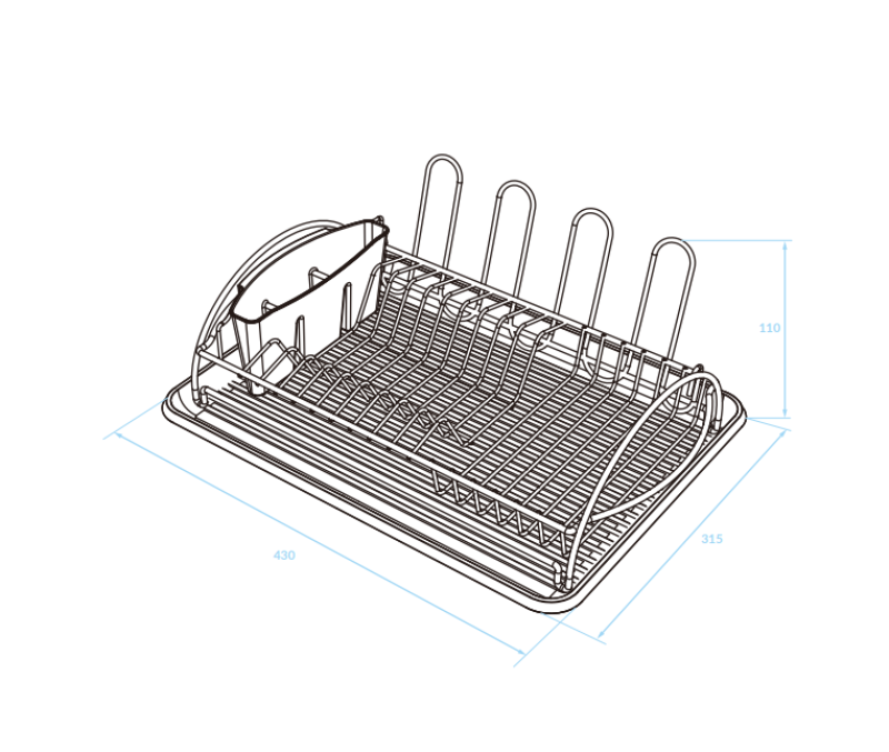 EPKA Dish escurridor de platos negro acero 43x110x31.5cm 1208958243