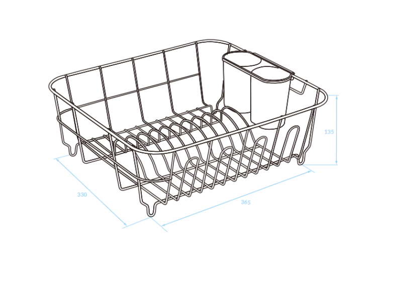 EPKA Dish negro escurridor de platos de acero 36.5x13.5x33cm 1208958244