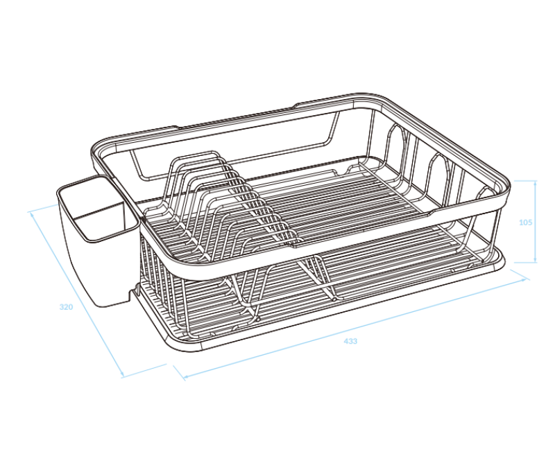 EPKA Dish negro/oro rosa secador de platos acero 43.3x10.5x32cm 1208958247