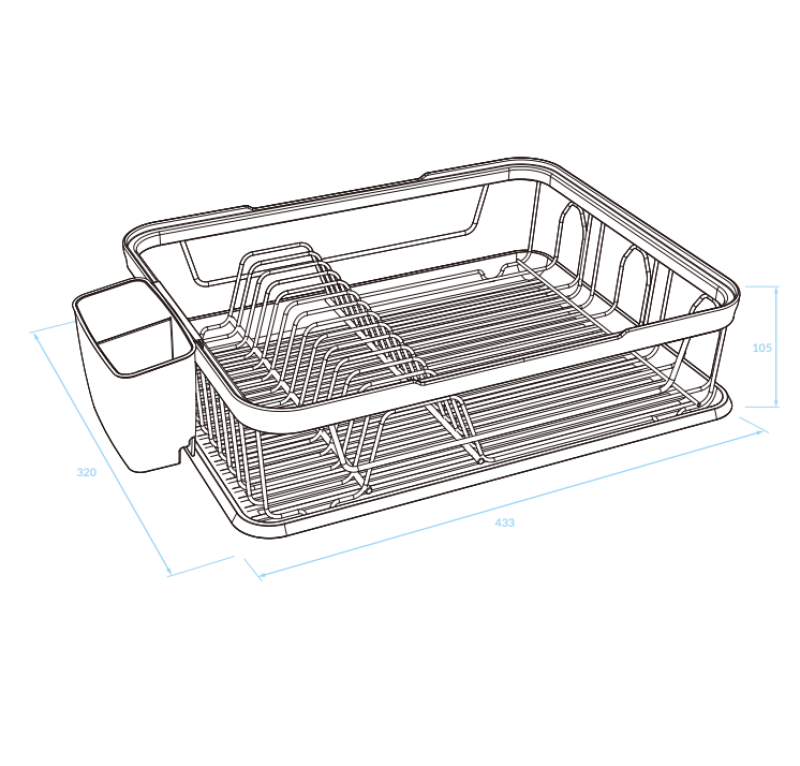 EPKA Dish negro/oro escurreplatos de acero 43.3x10.5x32cm 1208958249