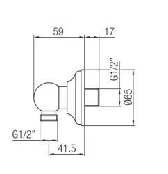 Conector de manguera PB Classic Nostalgic con codo de pared para ducha cromado 120895833