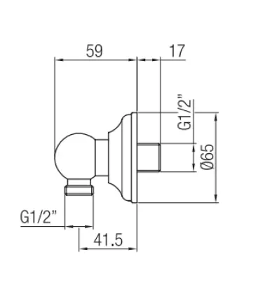 PB Classic Nostalgic Wall Elbow Connection Shower Hose Connection Stainless Steel 1208958333