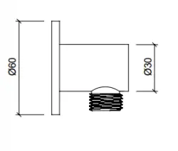 Conector Waterevolution Flow para flexo de ducha acodado blanco T1625BR