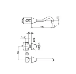 Mezclador de Lavabo Huber Victorian de 3 orificios cromado VT00351021