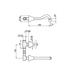 Mezclador de lavabo Huber Croisette de 3 orificios Cromado CS00351021