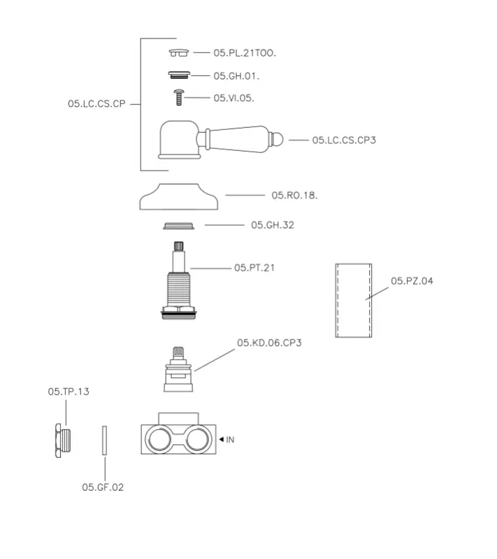 Válvula desviadora Huber Croisette dorado 1/2 CS0002702G