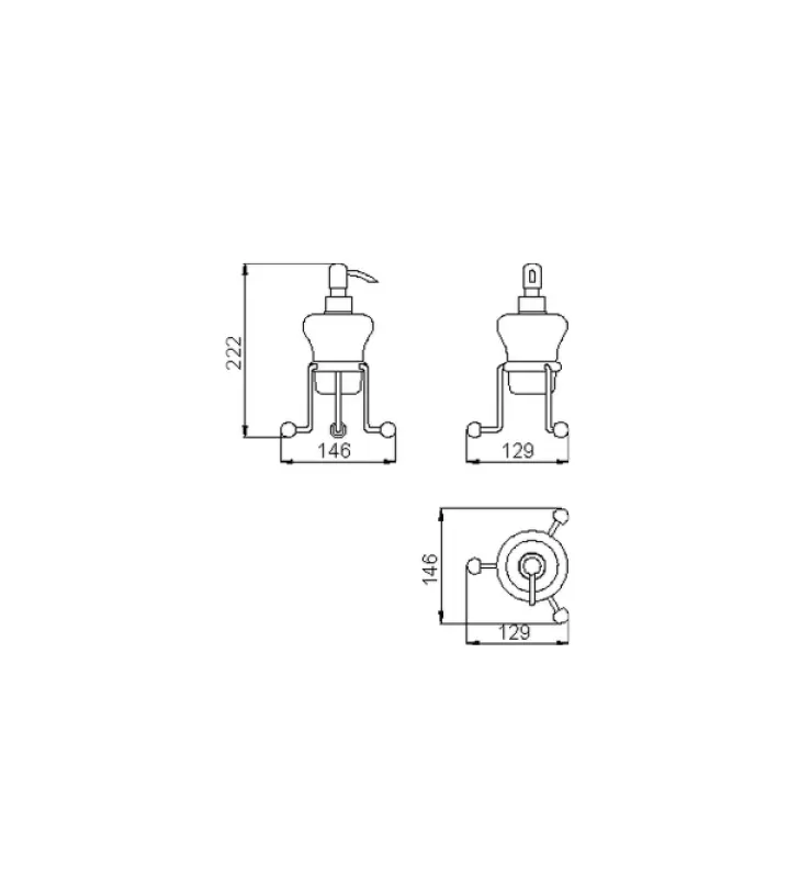 Dispensador de jabón Huber Croisette Classic Soporte de cerámica Bronce 4030.01H.BA