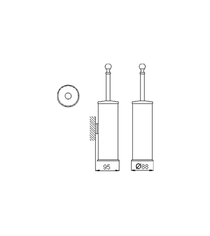 Escobillero Huber Croisette Classic Acero Inoxidable 4038.01H.AC